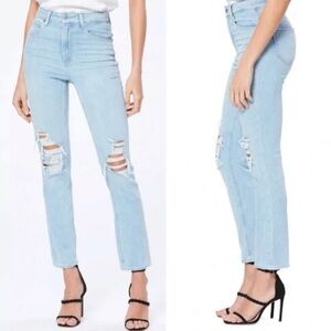 PAIGE Sarah Slim Leg Jeans Landslide Destructed Denim Distressed Casual Women 26